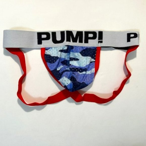 PUMP!  Camo Mesh Jockstrap - Blue Camo/Red/White/Black (186BCJK) - Picture 6 of 13